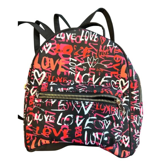 Trendy Mini Graffiti Style Backpack With Love Lettering Print & Adjustable Strap - Picture 2 of 7